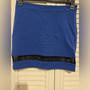 Versus Versace Royal Blue Mini Skirt with Black Mesh Trim